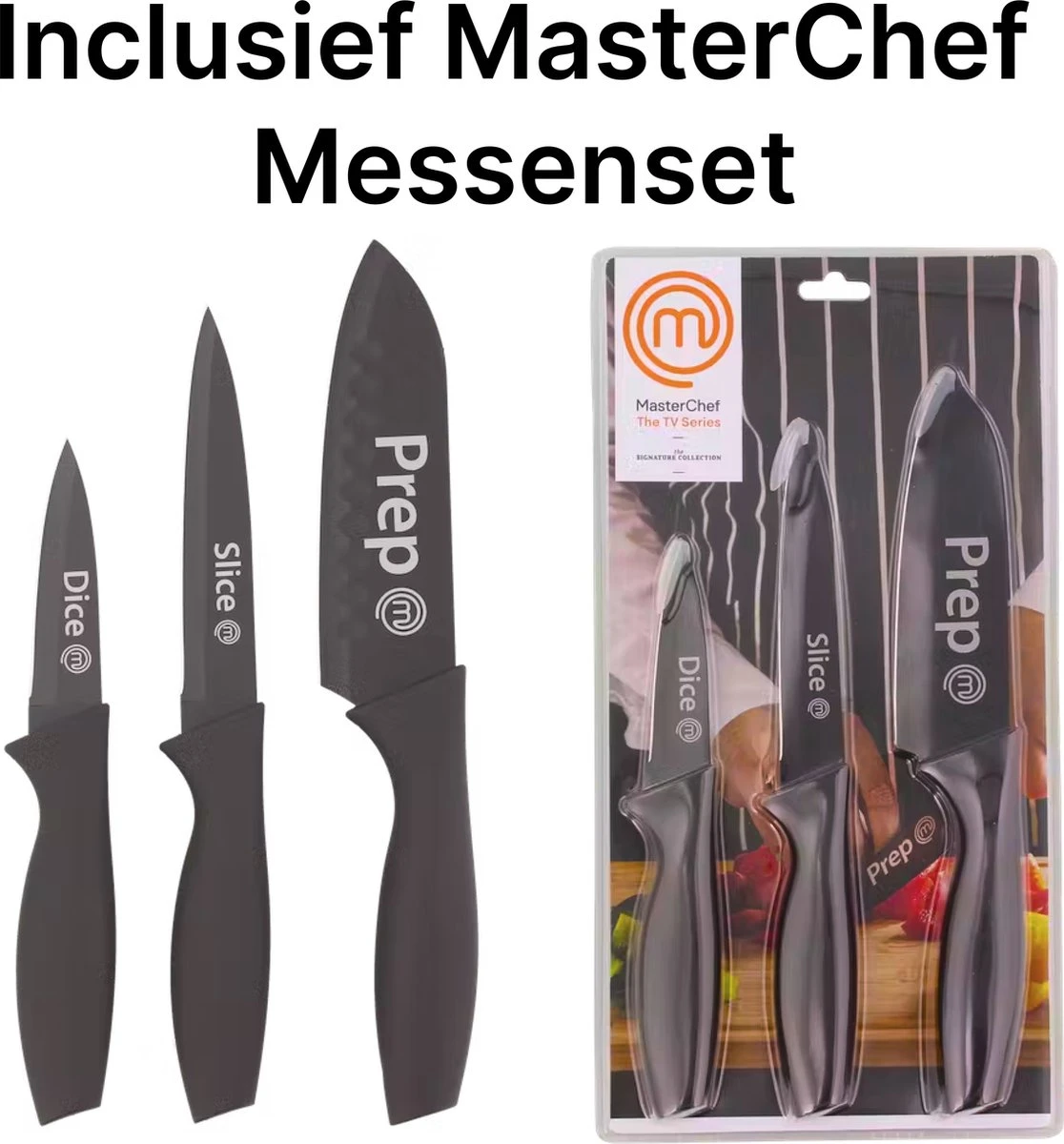 Masterchef Koekenpannen | 3-Delige Koekenpannenset | Inclusief 3 Inclusief Signature Collection Masterchef Messen | Ø 20, 24 En 28 Cm | Geschikt Voor Verschillende Warmtebronnen | Inductie, Elektrisch, Gas En Keramisch Pannenset | Vrij Van PFOA 2 Masterchef Koekenpannen | 3-Delige Koekenpannenset | Inclusief 3 Inclusief Signature Collection Masterchef Messen | Ø 20, 24 En 28 Cm | Geschikt Voor Verschillende Warmtebronnen | Inductie, Elektrisch, Gas En Keramisch Pannenset | Vrij Van PFOA - Afbeelding 2