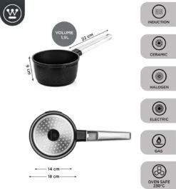 Westinghouse Performance Series - Steelpan Inductie 18cm - Zwart - Geschikt Voor Alle Warmtebronnen Inclusief Inductie En Ovenbestendig - Sauspan 8 Westinghouse Performance Series - Steelpan Inductie 18cm - Zwart - Geschikt Voor Alle Warmtebronnen Inclusief Inductie En Ovenbestendig - Sauspan -Kookwereld Winkel 1120x1200 7