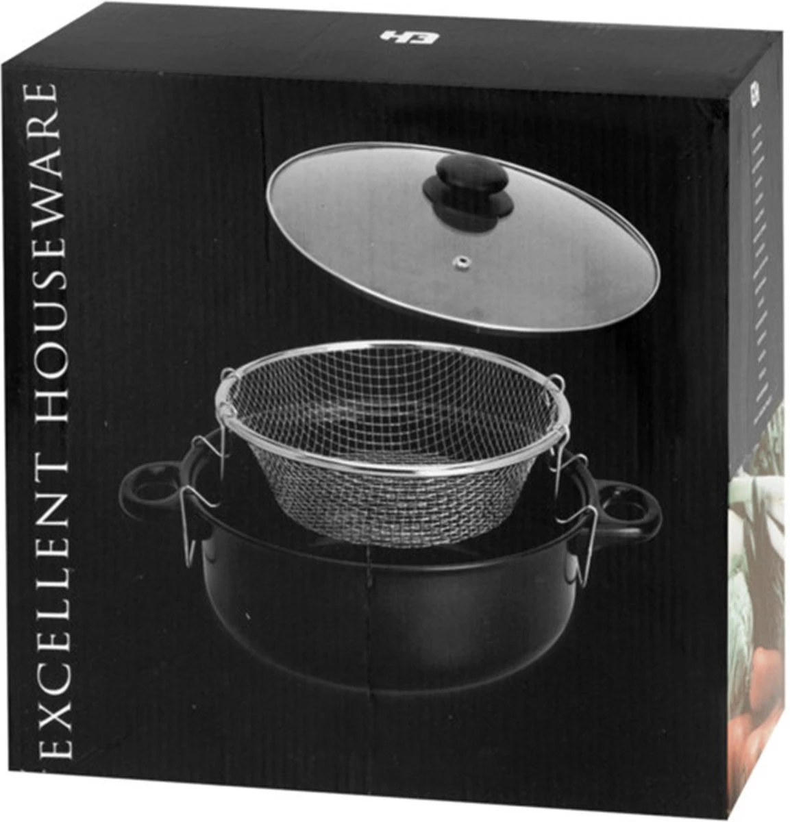 Excellent Houseware Frituurpan Met Glazen Deksel Ø26cm 2 Excellent Houseware Frituurpan Met Glazen Deksel Ø26cm - Afbeelding 2