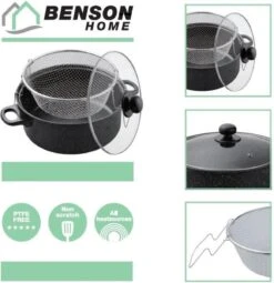 Benson Frituurpan Met Korf - Ø 26 Cm - Carbonstaal Met Marmer Coating -Kookwereld Winkel 1162x1200 1
