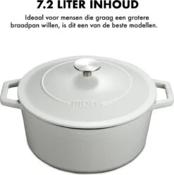 MOA Gietijzeren Braadpan - Inhoud 7,2 Liter - 30CM - Rond - Alle Warmtebronnen - Ook Voor Inductie - Gewicht 7,3 Kg - Wit - C30W 8 MOA Gietijzeren Braadpan - Inhoud 7,2 Liter - 30CM - Rond - Alle Warmtebronnen - Ook Voor Inductie - Gewicht 7,3 Kg - Wit - C30W -Kookwereld Winkel 1192x1200 8