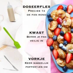 IRONO Poffertjespan Set - Incl. Doseerfles, Kwast En Vork - Poffertjespan Inductie En Electrisch - Poffertjesmaker 19 Poffertjes - Poffertjes Maken - Spuitfles - Cadeau Voor Mannen En Vrouwen -Kookwereld Winkel 1199x1200 1