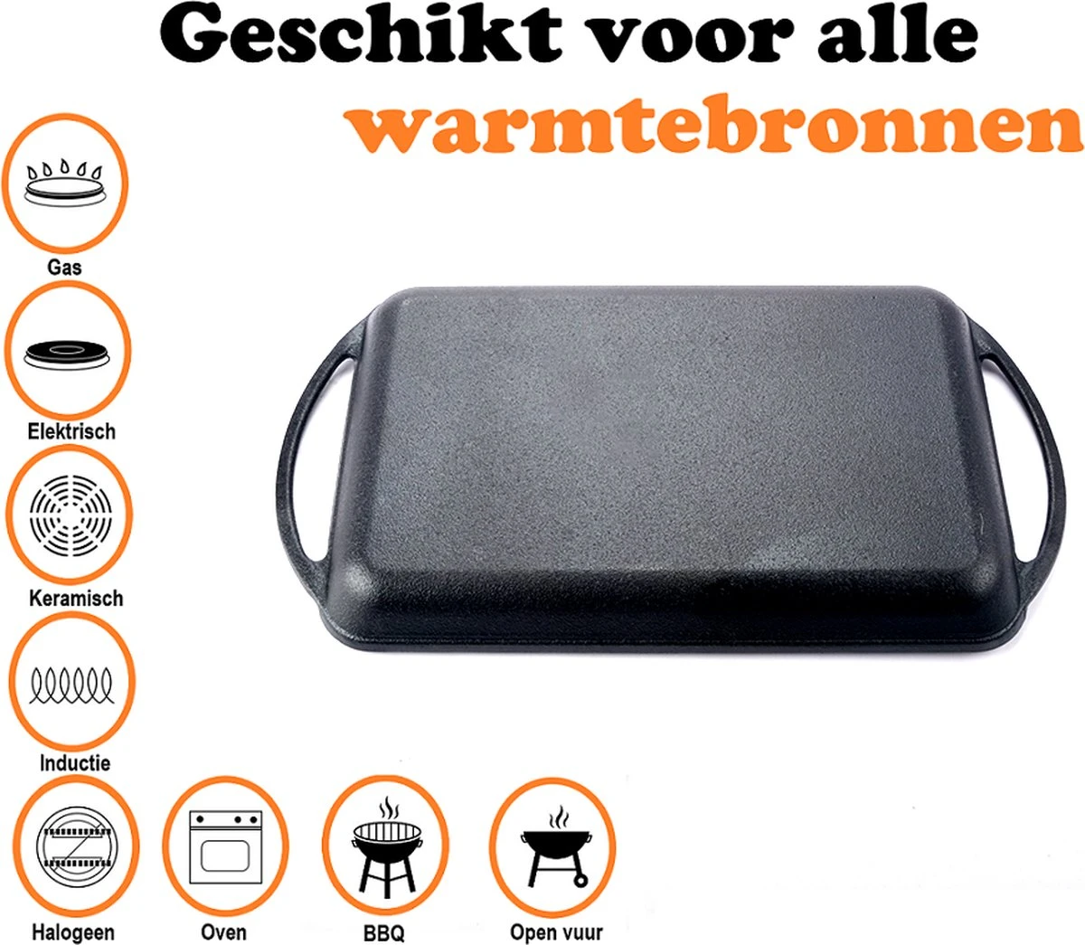 Kicinn Grillplaat - Gietijzer - Geëmailleerd - Incl. Accessoires - Ø 33 X 21.8 Cm (LxB) 5 Kicinn Grillplaat - Gietijzer - Geëmailleerd - Incl. Accessoires - Ø 33 X 21.8 Cm (LxB) - Afbeelding 5