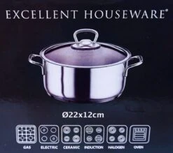 KOOPMAN Roestvrijstalen Pan 4,5 Liter - Met Glazen Deksel 7 KOOPMAN Roestvrijstalen Pan 4,5 Liter - Met Glazen Deksel -Kookwereld Winkel 1200x1064