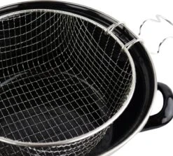 Orange85 Frituurpan - Zwart - Inductie - Emaille - Diameter 24 Cm - Met Draadmand - 3,5 Liter -Kookwereld Winkel 1200x1085 1