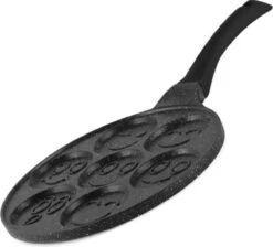 Emoji Pannenkoekenpan Pancake | 26cm | 7 Kop - Marmeren Anti Aanbaklaag Met Smiley -Kookwereld Winkel 1200x1088