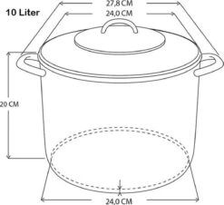 Haushalt Soeppan Met Glazen Deksel - 10 Liter- RVS -Kookwereld Winkel 1200x1100