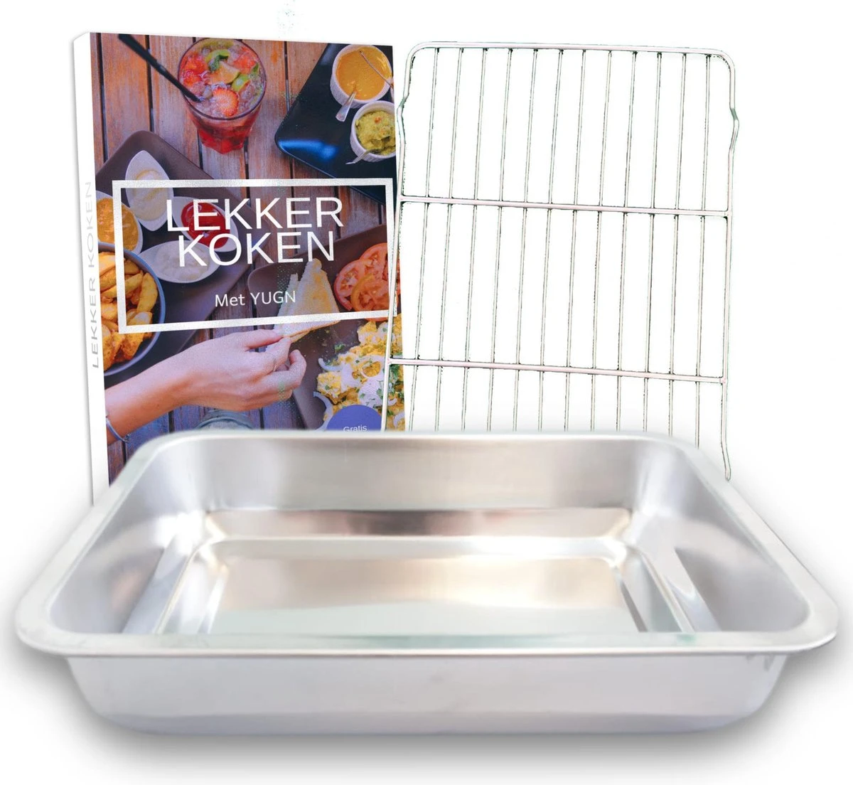 YUGN Braadslede Ovenschaal Braadslee Oven - Braadslede Met Rooster Voor Ovengerechten - Roestvrijstaal En 36x27x7CM - Cadeau Tip 1 YUGN Braadslede Ovenschaal Braadslee Oven - Braadslede Met Rooster Voor Ovengerechten - Roestvrijstaal En 36x27x7CM - Cadeau Tip