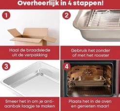 YUGN COMBI Set Braadslede Ovenschaal Combi Braadslee Oven Set - 2x Braadslede Met Rooster Voor Ovengerechten - 36x27x7CM En 40x30x7CM En Inclusief Bakkwast - Cadeau- Cadeautip -Kookwereld Winkel 1200x1108 5