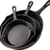 Nuovva Gietijzer - Skillet Braadpan Set - 3 Delig - Koekenpan / Cast Iron Skillet (15cm-20cm-25cm) - Geschikt Voor Alle Warmtebronnen
