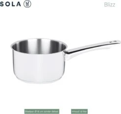 Sola Pannenset Blizz - 4 Delig - Ø Cm - Zilver - RVS - Sandwichbodem 23 Sola Pannenset Blizz - 4 Delig - Ø Cm - Zilver - RVS - Sandwichbodem -Kookwereld Winkel 1200x1129