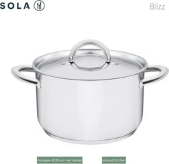 Sola Pannenset Blizz - 4 Delig - Ø Cm - Zilver - RVS - Sandwichbodem 21 Sola Pannenset Blizz - 4 Delig - Ø Cm - Zilver - RVS - Sandwichbodem -Kookwereld Winkel 1200x1160