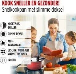 Rosmarino - Snelkookpan Met Glazen Deksel - Zwart - Ø24cm - 5 Liter - 100% PFAS & PFOA Vrij - Aluminium - Pressure Cooker - Non-stick Minerale Coating - Ergonomische Handgrepen - Geschikt Voor Alle Warmtebronnen 22 Rosmarino - Snelkookpan Met Glazen Deksel - Zwart - Ø24cm - 5 Liter - 100% PFAS & PFOA Vrij - Aluminium - Pressure Cooker - Non-stick Minerale Coating - Ergonomische Handgrepen - Geschikt Voor Alle Warmtebronnen -Kookwereld Winkel 1200x1170 4