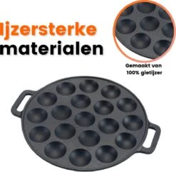 Kicinn Poffertjespan - Poffertjesmaker - Poffertjespan Inductie - Ø 24 Cm - 19 Poffertjes - Inclusief Handvaten -Kookwereld Winkel 1200x1177 1