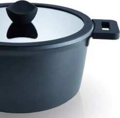 The White Series - Keramische Pannenset Met Glazen Deksels - Inclusief Set Vershoudbakjes - Zwart -Kookwereld Winkel 1200x1178