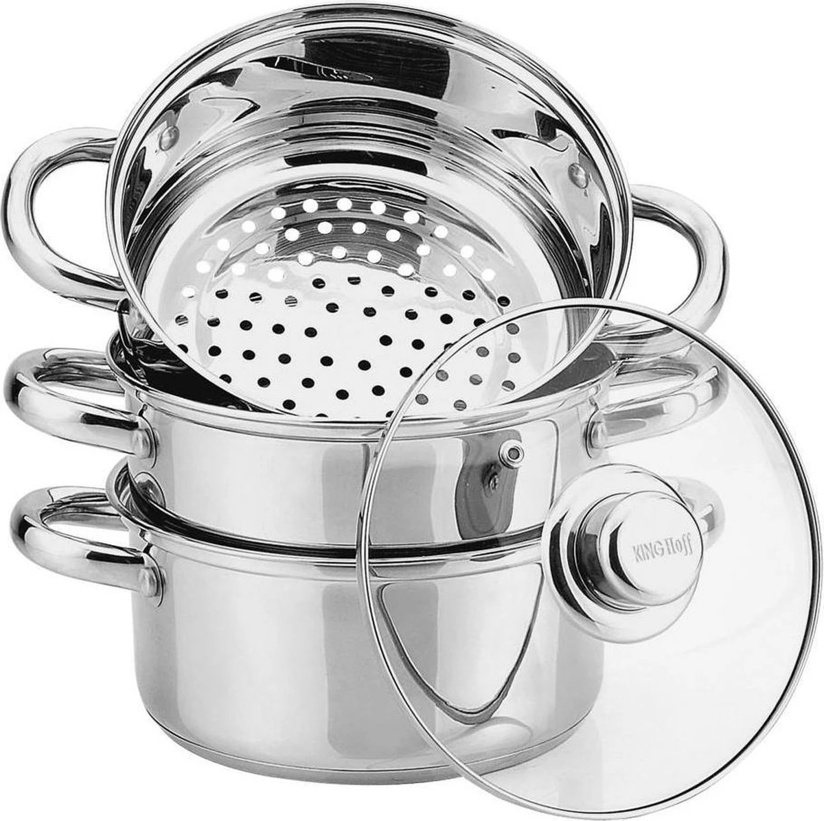 Kinghoff Stoompan KH-3321 - Met Deksel - 20 Cm 1 Kinghoff Stoompan KH-3321 - Met Deksel - 20 Cm