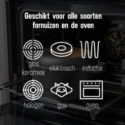 Daumonet Ducasse Gietijzeren Double Use Braadpan - Combi Sudderpan Zwart - 2-in-1 Bak- En Braadpan - PFAS & PFOA Vrij - Rond - Ø 26 Cm - 4,4 Liter - Emaille - Alle Warmtebronnen - Elektrisch - Gas - Halogeen - Inductie - Keramisch -Kookwereld Winkel 1200x1199 15