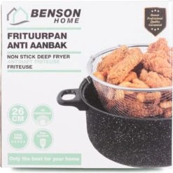 Benson Frituurpan Met Korf - Ø 26 Cm - Carbonstaal Met Marmer Coating -Kookwereld Winkel 1200x1199 16