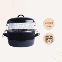 Orange85 Frituurpan - Zwart - Inductie - Emaille - Diameter 24 Cm - Met Draadmand - 3,5 Liter -Kookwereld Winkel 1200x1200 1052