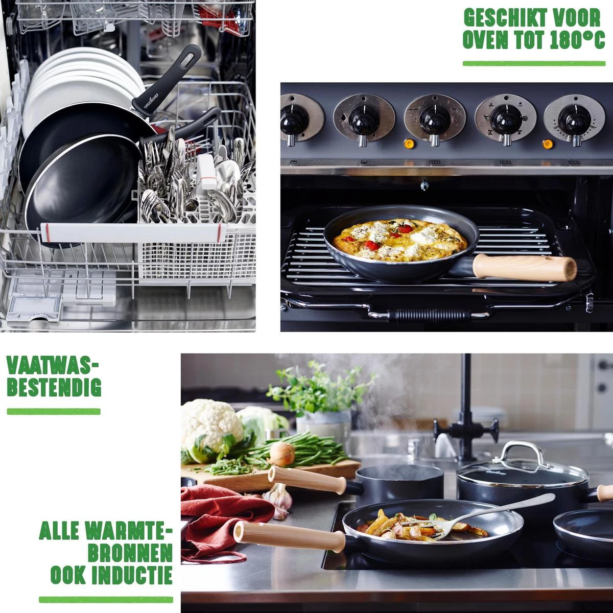 GreenChef Vintage Steelpan 16cm/1.6L - Zwart - Inductie - PFAS-vrij 7 GreenChef Vintage Steelpan 16cm/1.6L - Zwart - Inductie - PFAS-vrij - Afbeelding 7