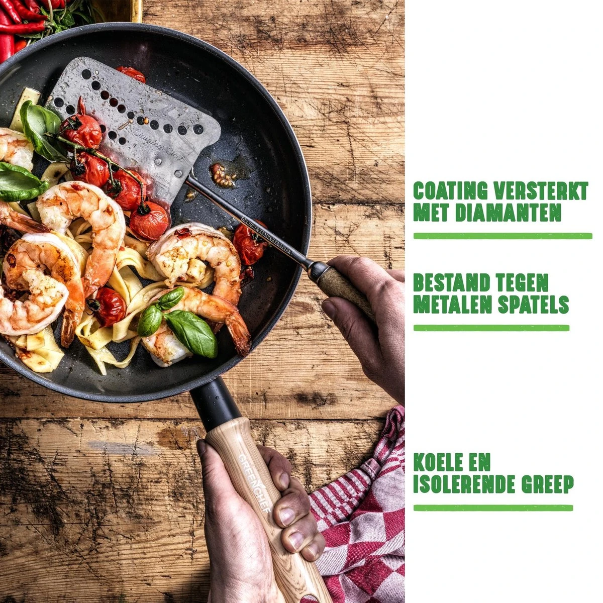 GreenChef Vintage Steelpan 16cm/1.6L - Zwart - Inductie - PFAS-vrij 8 GreenChef Vintage Steelpan 16cm/1.6L - Zwart - Inductie - PFAS-vrij - Afbeelding 8