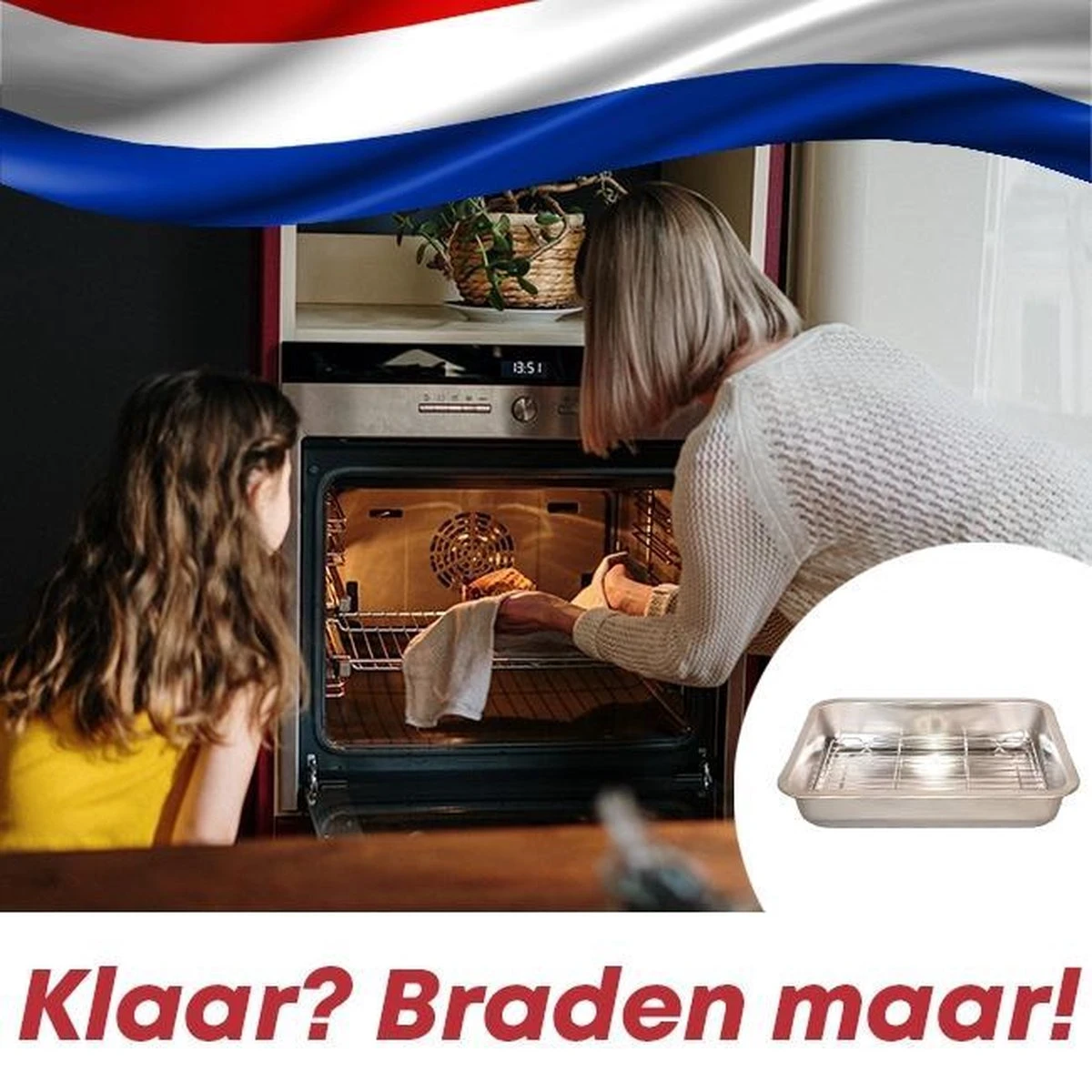 YUGN Braadslede Ovenschaal Braadslee Oven - Braadslede Met Rooster Voor Ovengerechten - Roestvrijstaal En 40x30x7CM - Cadeau Tip 11 YUGN Braadslede Ovenschaal Braadslee Oven - Braadslede Met Rooster Voor Ovengerechten - Roestvrijstaal En 40x30x7CM - Cadeau Tip - Afbeelding 11