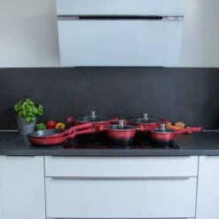Herenthal Pannenset Inductie - Luxe 10-delige Koekenpan Inductie - Voor Alle Warmtebronnen - Pannen Met Glazen Deksels En Koudgrepen - Rood / Zwart- 6 Pannen 15 Herenthal Pannenset Inductie - Luxe 10-delige Koekenpan Inductie - Voor Alle Warmtebronnen - Pannen Met Glazen Deksels En Koudgrepen - Rood / Zwart- 6 Pannen -Kookwereld Winkel 1200x1200 125
