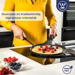 Westinghouse Black Marble - Pannenkoekenpan Inductie - Ø 28 Cm - Zwart Marmer 11 Westinghouse Black Marble - Pannenkoekenpan Inductie - Ø 28 Cm - Zwart Marmer -Kookwereld Winkel 1200x1200 134