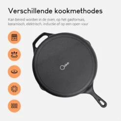 Ocina Gietijzeren Pan – ø30,5cm - Skillet - Koekenpan – Hapjespan – Koekenpan Inductie – Koekenpannenset - Gietijzeren Pan Bbq - Gietijzer -Kookwereld Winkel 1200x1200 143