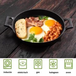 Spesely® Gietijzeren Pan Met Handvaten - Koekenpan - Hapjespan - Diameter 20cm - Gietijzeren Pan Bbq -Kookwereld Winkel 1200x1200 210