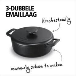 BRABANTIA THE DUTCH Gietijzeren Braadpan - Ø 28cm - MAT Zwart - Inductie -Kookwereld Winkel 1200x1200 370