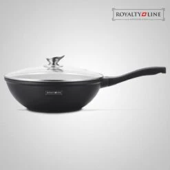 Royalty Line Marble Coating Wok - Met Glazen Deksel - Zwart - 30 Cm 9 Royalty Line Marble Coating Wok - Met Glazen Deksel - Zwart - 30 Cm -Kookwereld Winkel 1200x1200 377