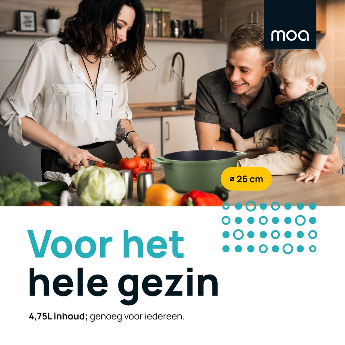 MOA Gietijzeren Braadpan - Inhoud 4,75 Liter - 26CM - Rond - Alle Warmtebronnen - Ook Voor Inductie - Gewicht 5,8 Kg - Olijfgroen - MC26OG 7 MOA Gietijzeren Braadpan - Inhoud 4,75 Liter - 26CM - Rond - Alle Warmtebronnen - Ook Voor Inductie - Gewicht 5,8 Kg - Olijfgroen - MC26OG - Afbeelding 7