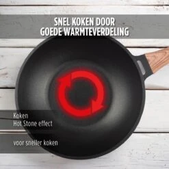 Rosmarino Black Line - Wokpan - Ø30cm - 100% PFAS & PFOA Vrij - Gegoten Aluminium - Non-stick Minerale Coating - Ergonomische Handgreep - Geschikt Voor Alle Warmtebronnen & Vaatwasser -Kookwereld Winkel 1200x1200 470
