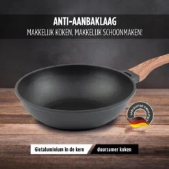 Rosmarino Black Line - Wokpan - Ø30cm - 100% PFAS & PFOA Vrij - Gegoten Aluminium - Non-stick Minerale Coating - Ergonomische Handgreep - Geschikt Voor Alle Warmtebronnen & Vaatwasser -Kookwereld Winkel 1200x1200 476