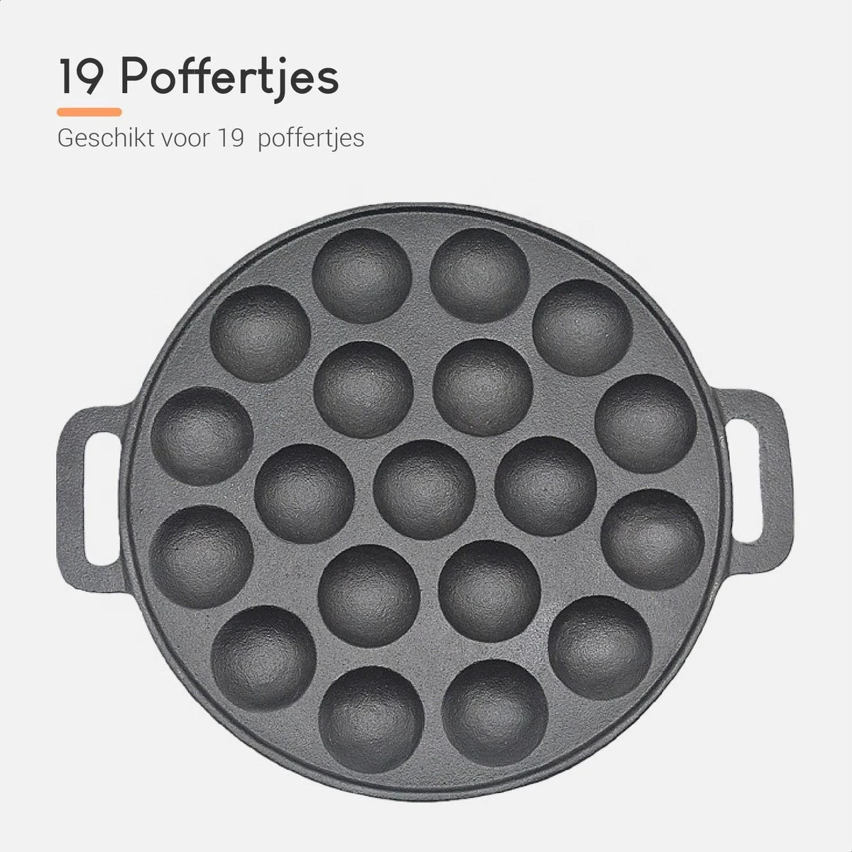 Ocina Poffertjespan– 19 Poffertjes – Poffertjesmaker – Poffertjespan Inductie – Poffertjespan Electrisch – Gietijzeren Pan – Inclusief Warmtebestendige Handvaten– Gratis Receptenboek 5 Ocina Poffertjespan– 19 Poffertjes – Poffertjesmaker – Poffertjespan Inductie – Poffertjespan Electrisch – Gietijzeren Pan – Inclusief Warmtebestendige Handvaten– Gratis Receptenboek - Afbeelding 5