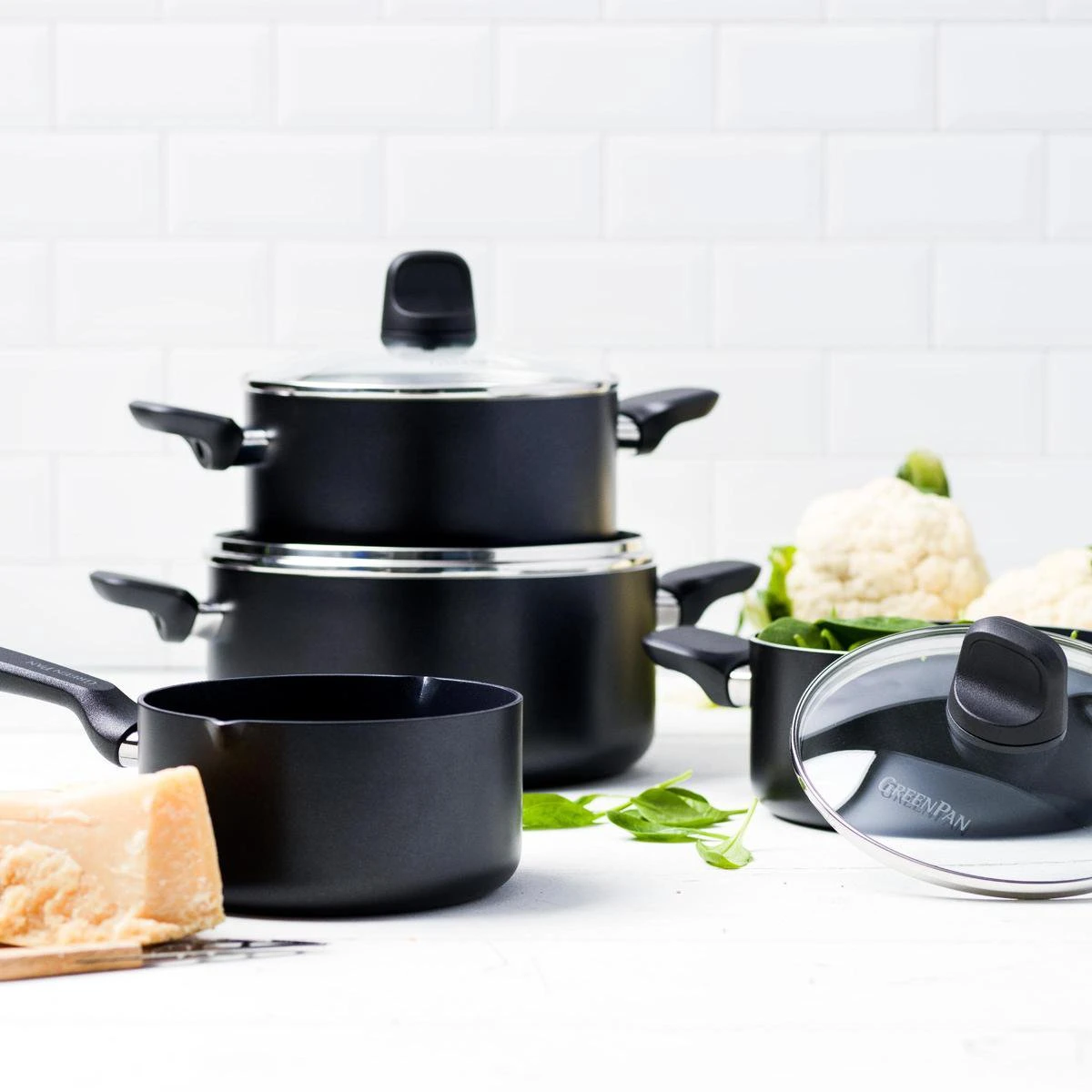 GreenPan Memphis Pannenset - 4-delig - Zwart - Inductie - PFAS-vrij 12 GreenPan Memphis Pannenset - 4-delig - Zwart - Inductie - PFAS-vrij - Afbeelding 12