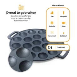 CuisiNoon® Poffertjespan Premium - Complete Poffertjesmaker Set - Inclusief Bakboek -Kookwereld Winkel 1200x1200 507