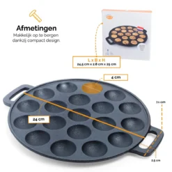 CuisiNoon® Poffertjespan Premium - Complete Poffertjesmaker Set - Inclusief Bakboek -Kookwereld Winkel 1200x1200 508