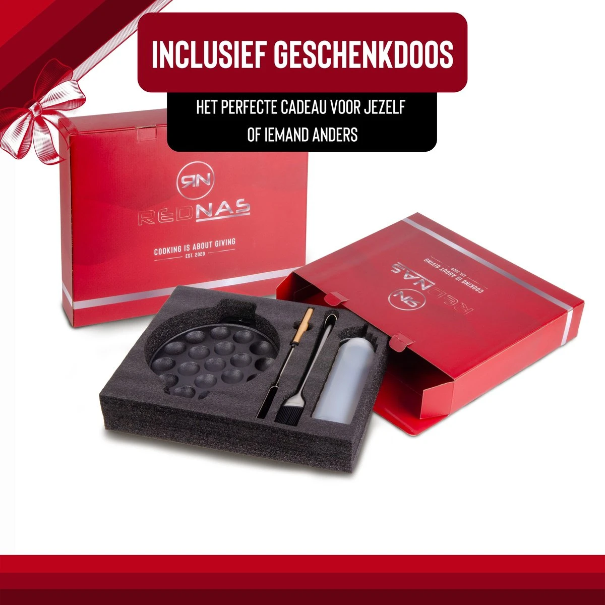 Rednas Poffertjespan Pakket - Incl. Luxe Giftbox - Incl.Bakkwast/Vork/Doseerfles - RVS/Gietijzer 9 Rednas Poffertjespan Pakket - Incl. Luxe Giftbox - Incl.Bakkwast/Vork/Doseerfles - RVS/Gietijzer - Afbeelding 9