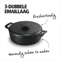 Brabantia The Dutch Braadpan - Matt Black - 28 Cm - Gietijzer -Kookwereld Winkel 1200x1200 68