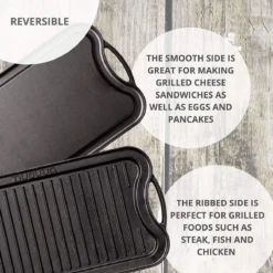 Nuovva Dubbelzijdig Gietijzeren Grillplaat - 50cm X 26cm -Kookwereld Winkel 1200x1200 721