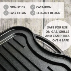 Nuovva Dubbelzijdig Gietijzeren Grillplaat - 50cm X 26cm -Kookwereld Winkel 1200x1200 723