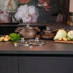 Herenthal Inductie Pannenset- Luxe 10-delige Koekenpannenset - Voor Alle Warmtebronnen - Met Glazen Deksels - Koper 17 Herenthal Inductie Pannenset- Luxe 10-delige Koekenpannenset - Voor Alle Warmtebronnen - Met Glazen Deksels - Koper -Kookwereld Winkel 1200x1200 79
