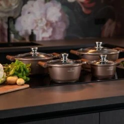 Herenthal Inductie Pannenset- Luxe 10-delige Koekenpannenset - Voor Alle Warmtebronnen - Met Glazen Deksels - Koper 18 Herenthal Inductie Pannenset- Luxe 10-delige Koekenpannenset - Voor Alle Warmtebronnen - Met Glazen Deksels - Koper -Kookwereld Winkel 1200x1200 80