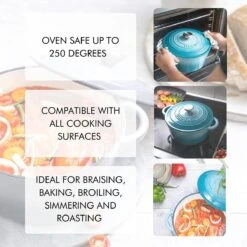 Nuovva Gietijzeren Braadpan Antiaanbaklaag Met Deksel - Sudderpan Blauw - Rond - Ø24 Cm - 4,7 Liter - 100% PFAS & PFOA Vrij - Geschikt Voor Alle Warmtebronnen - Elektrisch - Gas - Halogeen - Inductie – Keramisch 11 Nuovva Gietijzeren Braadpan Antiaanbaklaag Met Deksel - Sudderpan Blauw - Rond - Ø24 Cm - 4,7 Liter - 100% PFAS & PFOA Vrij - Geschikt Voor Alle Warmtebronnen - Elektrisch - Gas - Halogeen - Inductie – Keramisch -Kookwereld Winkel 1200x1200 825