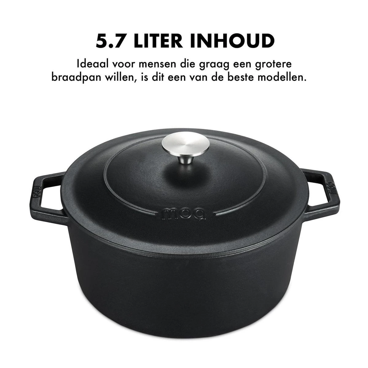 MOA Gietijzeren Braadpan - Inhoud 5,7 Liter - 26CM - Rond - Alle Warmtebronnen - Ook Voor Inductie - Gewicht 5,8 Kg - Zwart - C26B 2 MOA Gietijzeren Braadpan - Inhoud 5,7 Liter - 26CM - Rond - Alle Warmtebronnen - Ook Voor Inductie - Gewicht 5,8 Kg - Zwart - C26B - Afbeelding 2