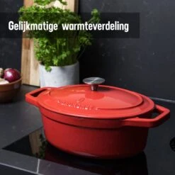 Daumonet Bocuse Rouge Gietijzeren Braadpan - Sudderpan Kersen Rood - Ovaal - Ø 29 Cm - 3 Liter - PFAS & PFOA Vrij - Emaille - Geschikt Voor Alle Warmtebronnen - Elektrisch - Gas - Halogeen - Inductie - Keramisch - Vaatwasserbestendig 15 Daumonet Bocuse Rouge Gietijzeren Braadpan - Sudderpan Kersen Rood - Ovaal - Ø 29 Cm - 3 Liter - PFAS & PFOA Vrij - Emaille - Geschikt Voor Alle Warmtebronnen - Elektrisch - Gas - Halogeen - Inductie - Keramisch - Vaatwasserbestendig -Kookwereld Winkel 1200x1200 843