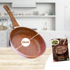 Livington Copper & Stone Pan - 24cm Koekenpan- Anti-aanbaklaag En Krasbestendig - Graniet Look - Binnenste Steenlaag Voor Perfecte Warmteverdeling - Geschikt Voor Ceran, Gas, Elektrisch, Inductie -Kookwereld Winkel 1200x1200 906
