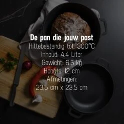 Daumonet Ducasse Gietijzeren Double Use Braadpan - Combi Sudderpan Zwart - 2-in-1 Bak- En Braadpan - PFAS & PFOA Vrij - Rond - Ø 26 Cm - 4,4 Liter - Emaille - Alle Warmtebronnen - Elektrisch - Gas - Halogeen - Inductie - Keramisch -Kookwereld Winkel 1200x1200 921